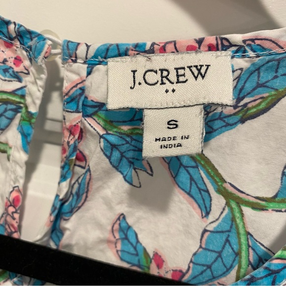 J. Crew Factory S Floral Top Boho Peasant Cotton Puff Sleeve Cottagecore 056 - Picture 2 of 8